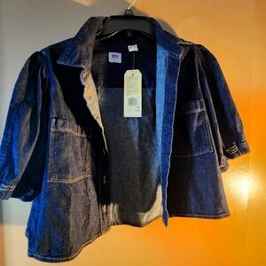 Ladies blue jean crop jacket